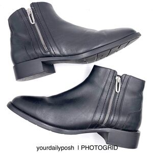 Aquatalia waterproof black leather Nadie Chelsea ankle boots US 10.5